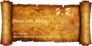 Henrich Rita névjegykártya