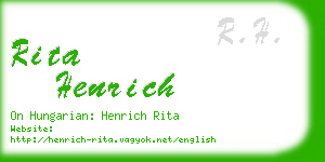 rita henrich business card